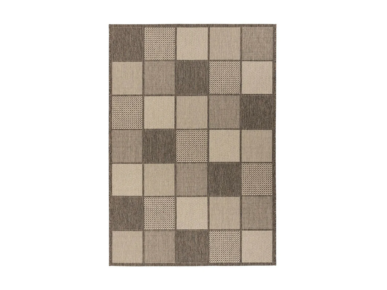 Tapis Géométrique à Poils Plats "Splash" Crème 80 x 150 cm