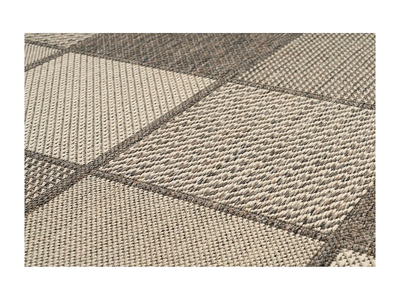 Tapis Géométrique à Poils Plats "Splash" Crème 80 x 150 cm