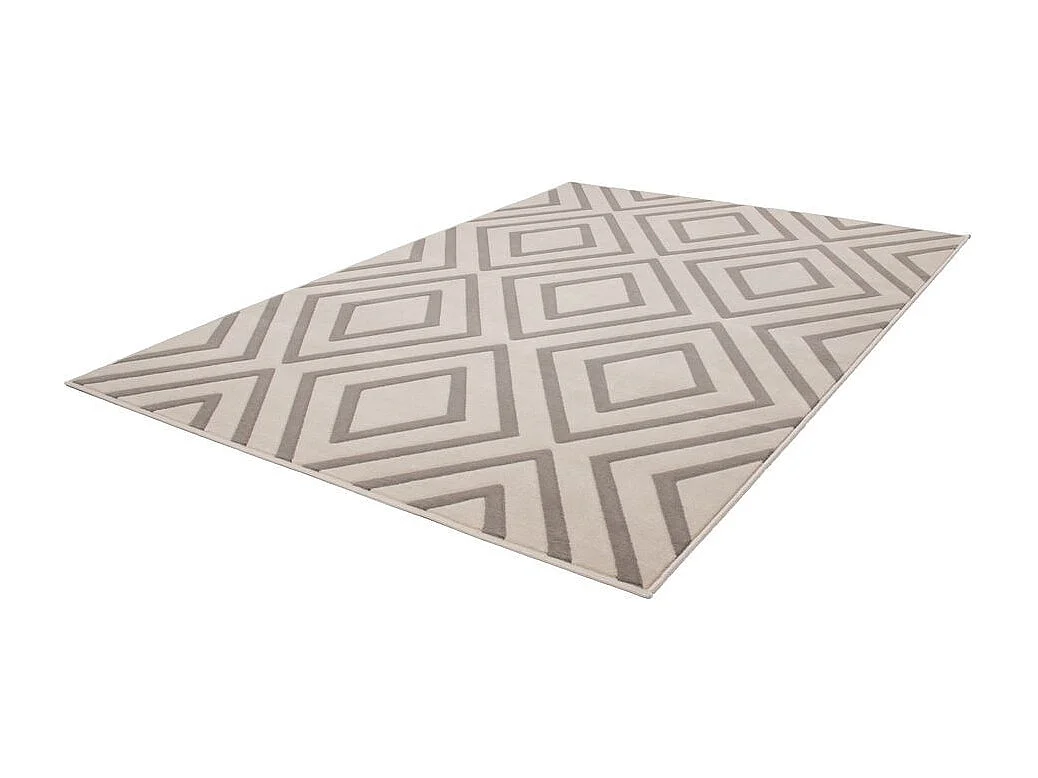 Tapis Imprimé à Poils Courts "Lina" Taupe 200 x 290 cm