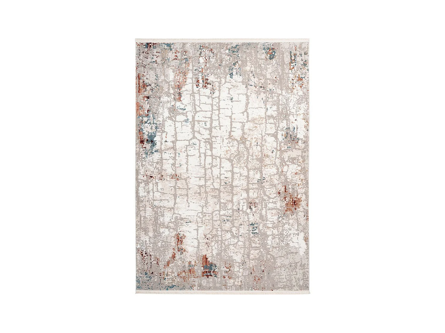 Tapis Vintage à Franges "Akropolis I" Gris & Rose 120 x 180 cm