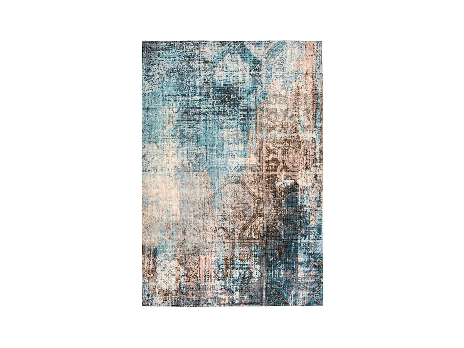 Tapis Vintage à Poils Courts "Indiana III" Bleu 80 x 150 cm