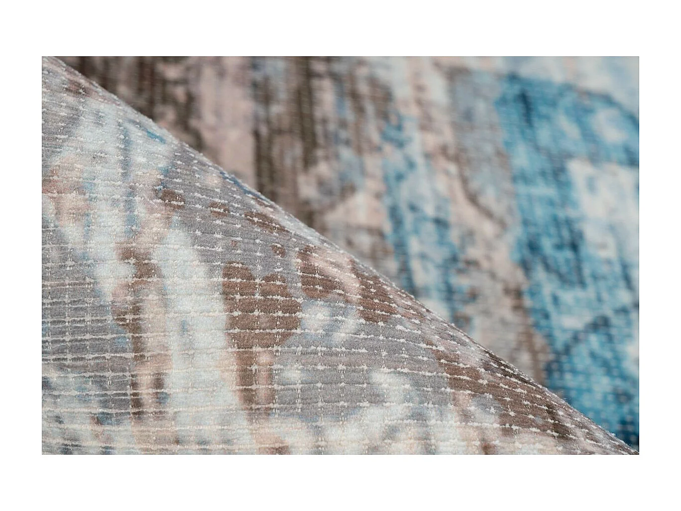 Tapis Vintage à Poils Courts "Indiana III" Bleu 80 x 150 cm