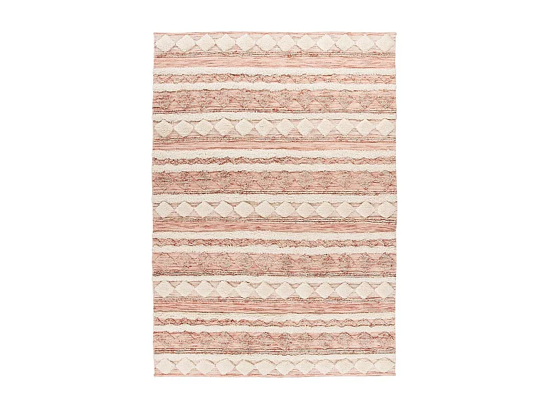 Tapis Bohème Fait à la Main "Bohist II" Rose & Crème 120 x 180 cm