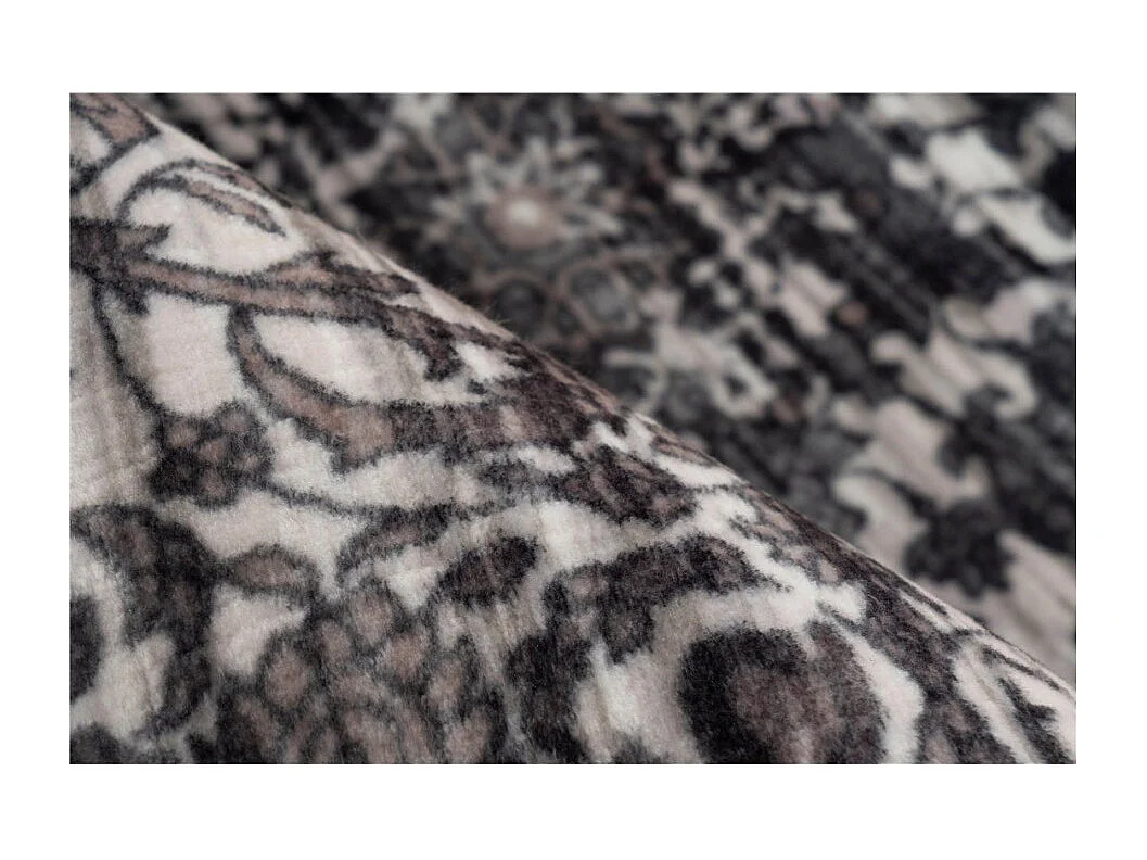 Tapis Tissé Imprimé à Poils Plats "Saphira" Gris 80 x 150 cm