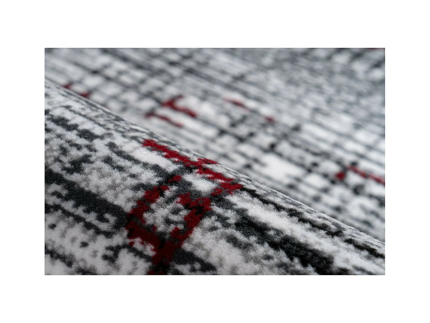 Tapis Vintage à Poils Courts "Vancouver III" Rouge 80 x 150 cm