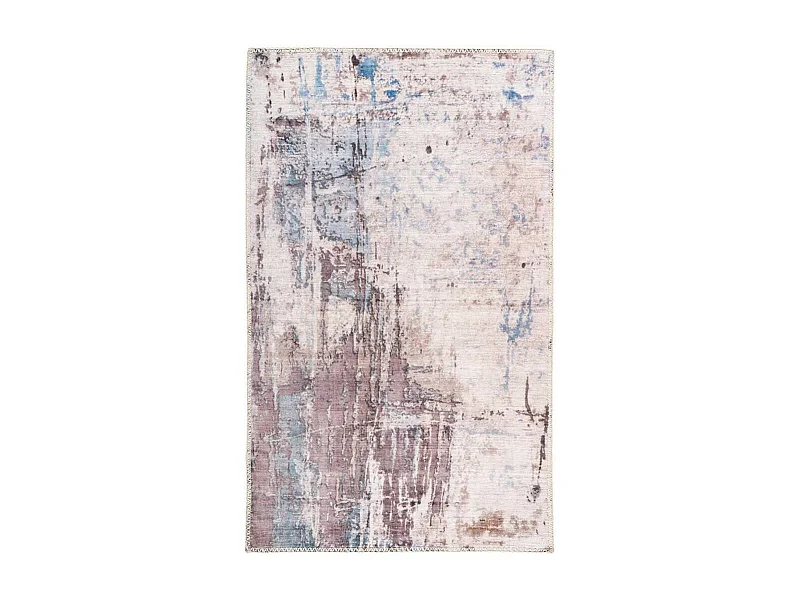 Tapis Tissé Imprimé Vintage "Peron" Gris & Taupe 160 x 230 cm