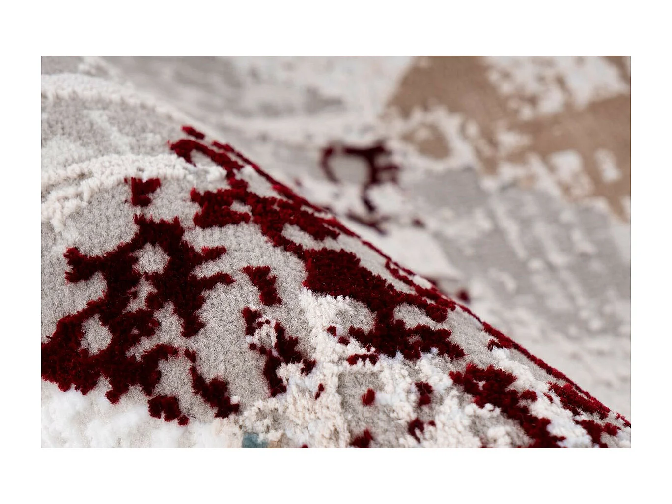 Tapis Géométrique à Franges "Akropolis II" Gris & Rose 80 x 150 cm