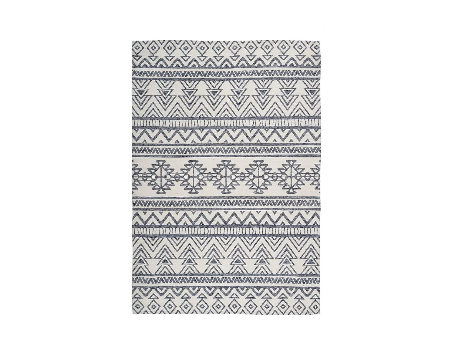 Tapis d'Extérieur Ethnique "Yoga" Anthracite & Ivoire 160 x 230 cm