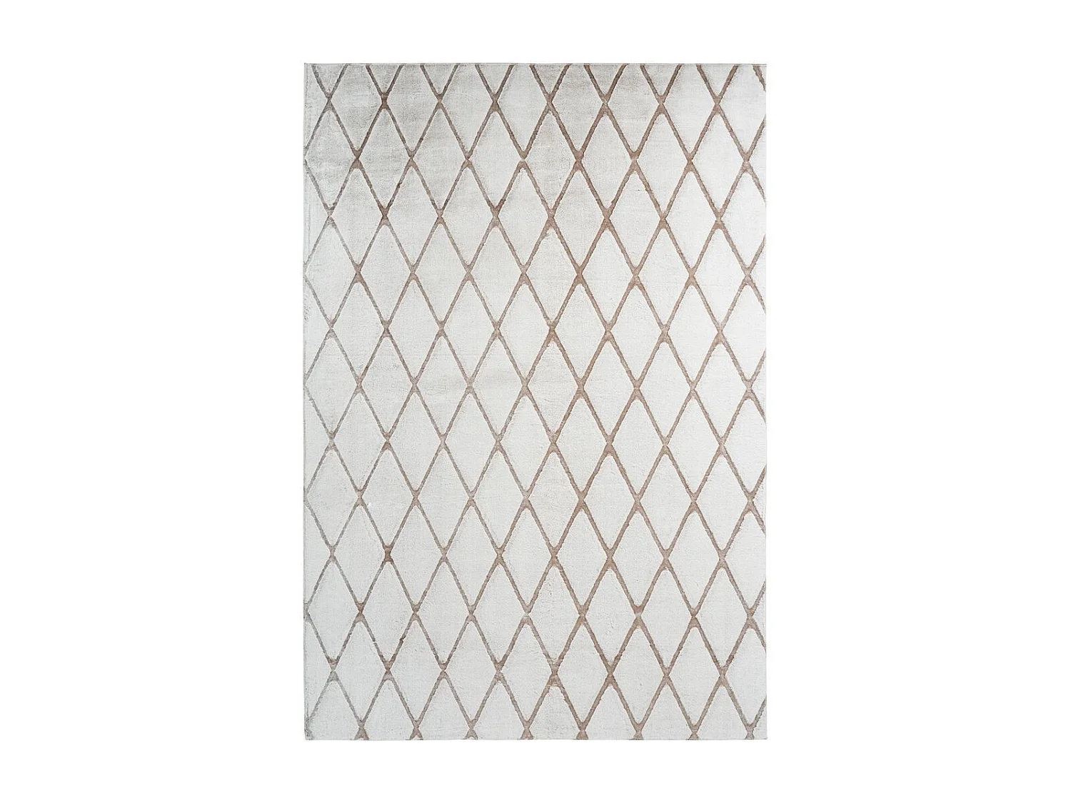 Tapis Shaggy Géométrique "Vivica" Blanc & Taupe 80 x 150 cm