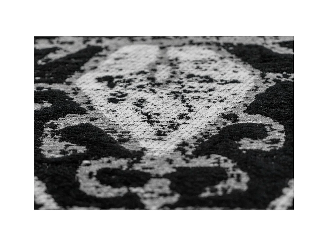 Tapis Imprimé Vintage "River" Gris & Noir 80 x 150 cm