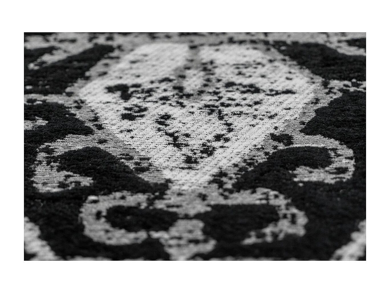 Tapis Imprimé Vintage "River" Gris & Noir 80 x 150 cm