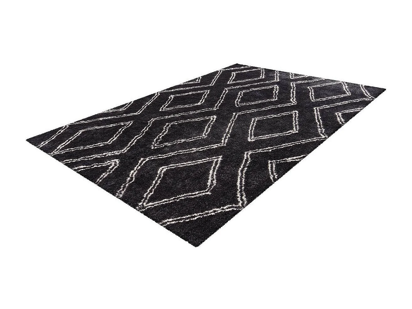 Tapis Imprimé Losange "Orlando" Anthracite 80 x 150 cm