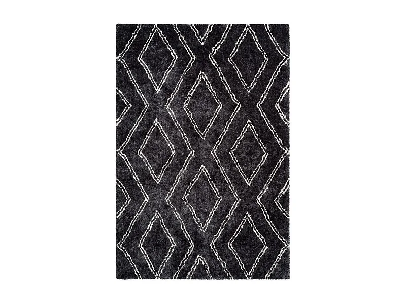 Tapis Imprimé Losange "Orlando" Anthracite 80 x 150 cm