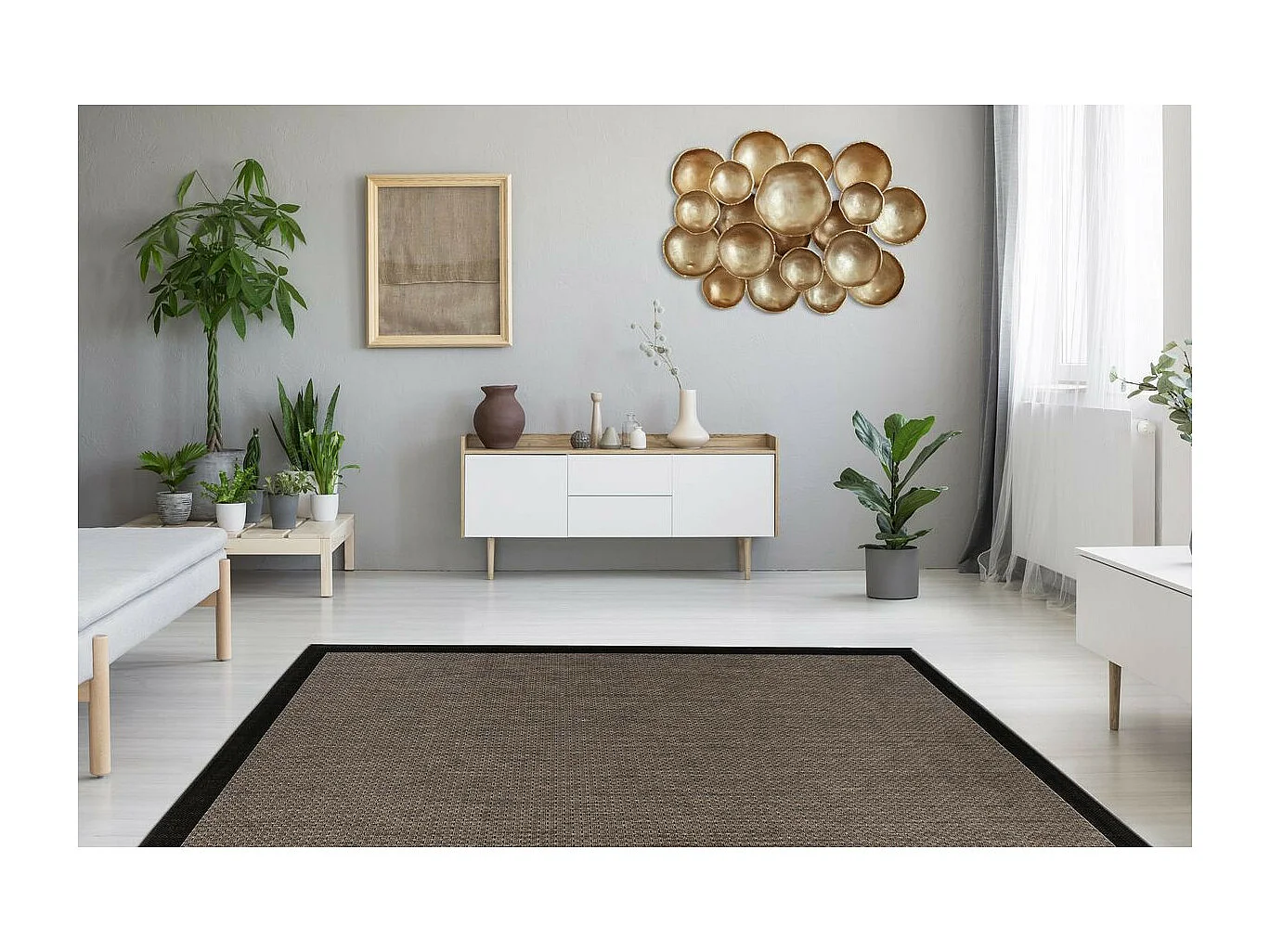 Tapis Uni à Poils Plats "Splash" Gris 80 x 150 cm