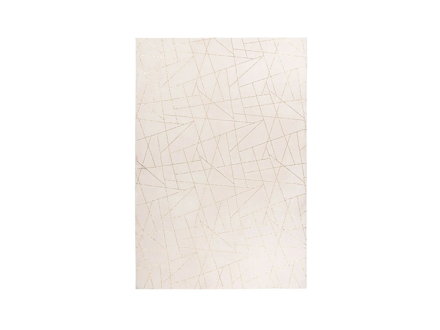 Tapis Géométrique à Poils Longs "Bijou" Blanc & Or 120 x 170 cm