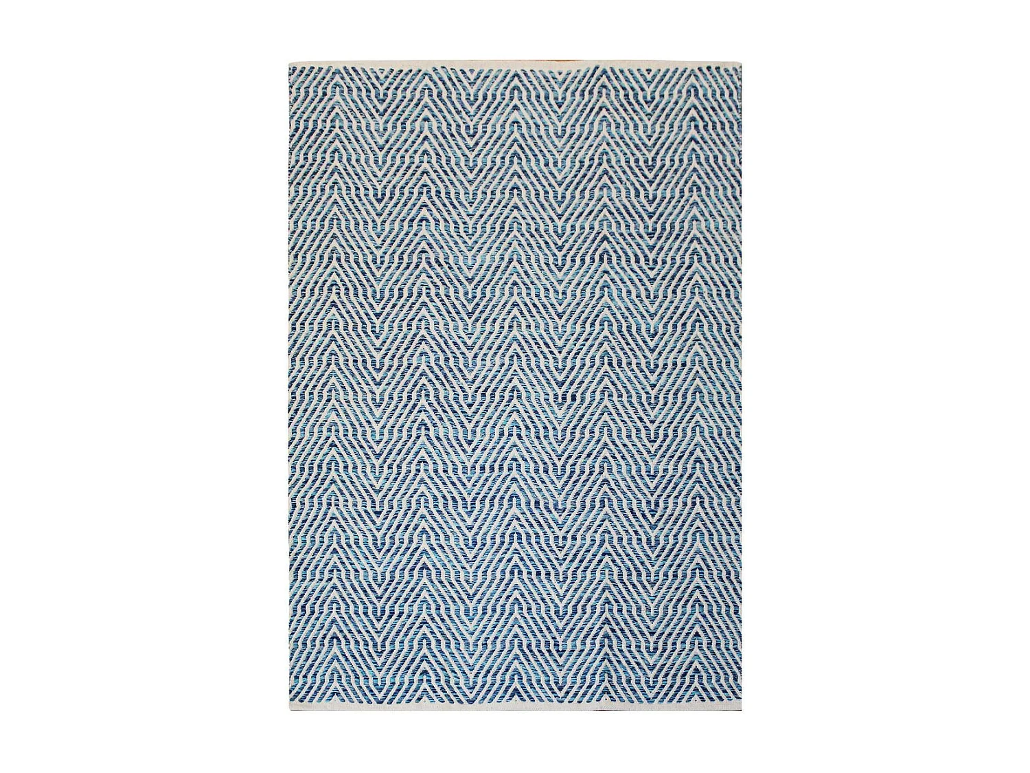 Tapis Rayé Fait Main "Aperitif" Bleu 160 x 230 cm
