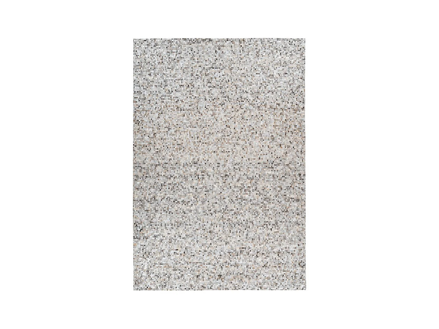 Tapis en Cuir Fait Main "Finish" Gris & Argent 80 x 150 cm