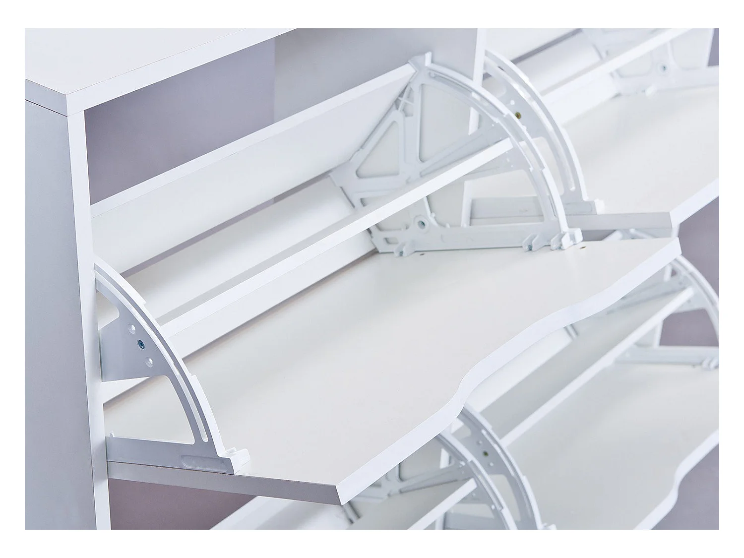 WestphalenSK4 schoenenkast 4 kleppen wit.