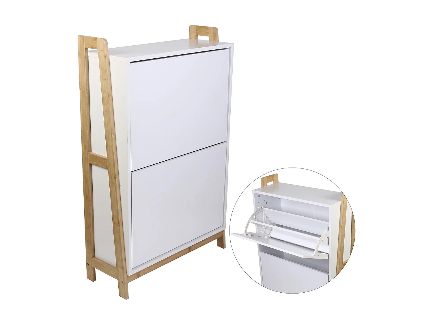 Meuble A Chaussures Copenhague Blanc, Marron