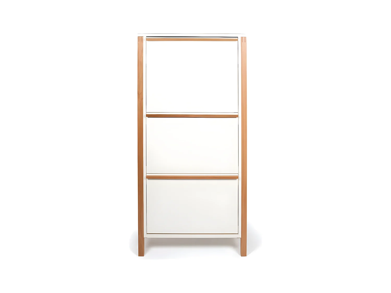 Meuble à Chaussures 3 Portes "Northgate" 139cm Chêne & Blanc