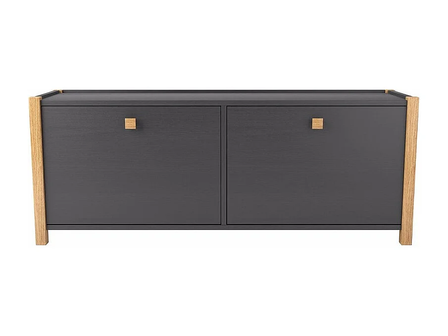 Meuble à Chaussures 2 Compartiments "Hannover" 125cm Gris