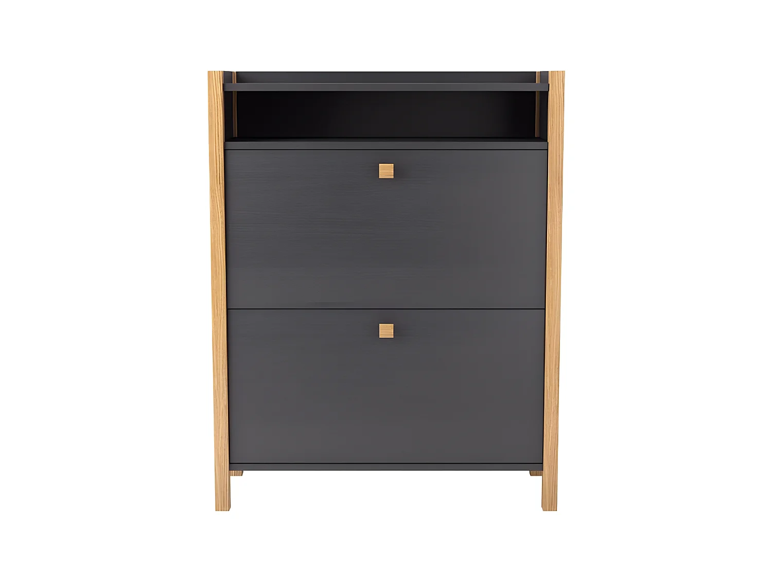 Meuble à Chaussures 2 Compartiments "Hannover" 107cm Gris