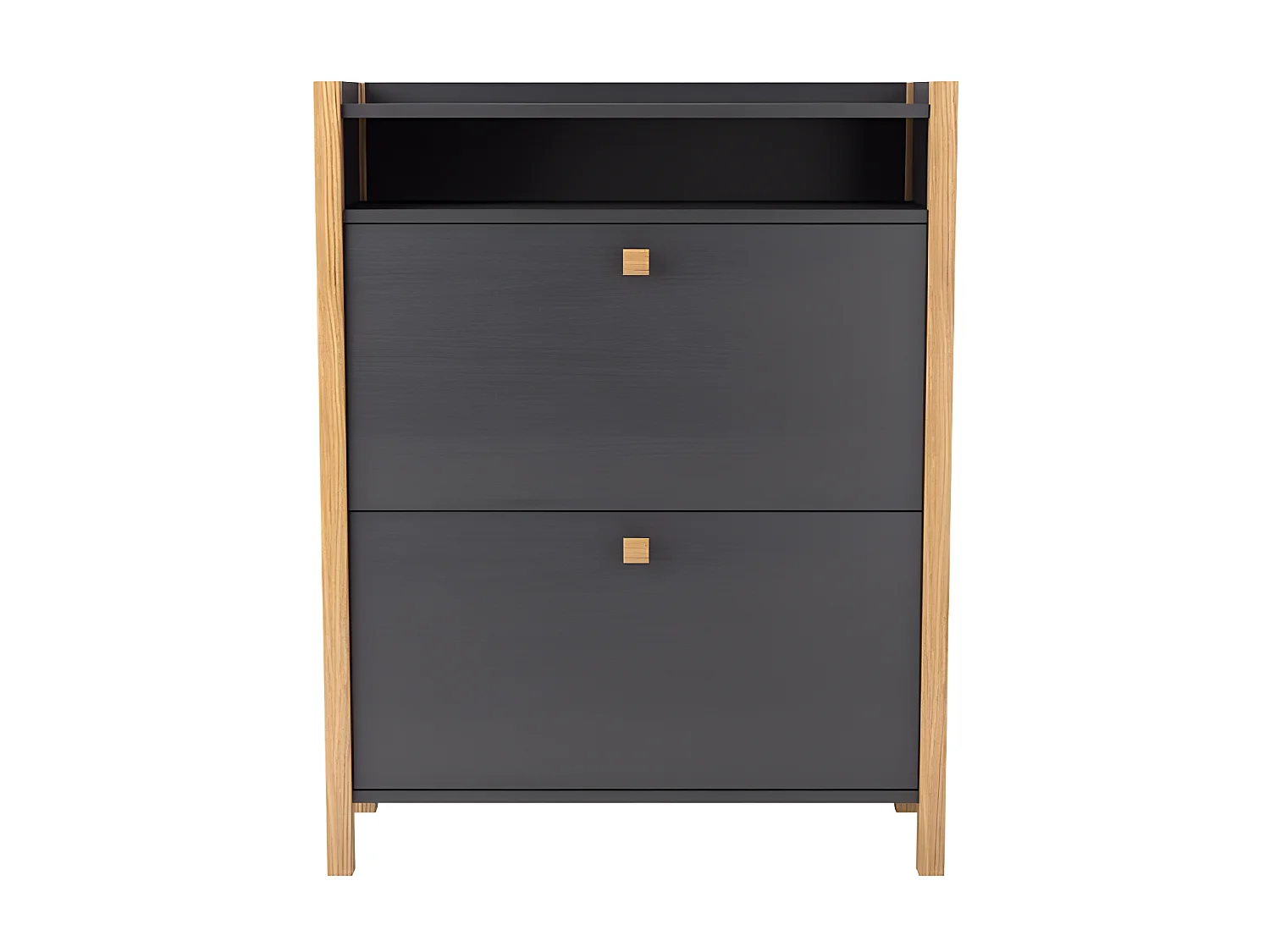 Meuble à Chaussures 2 Compartiments "Hannover" 107cm Gris