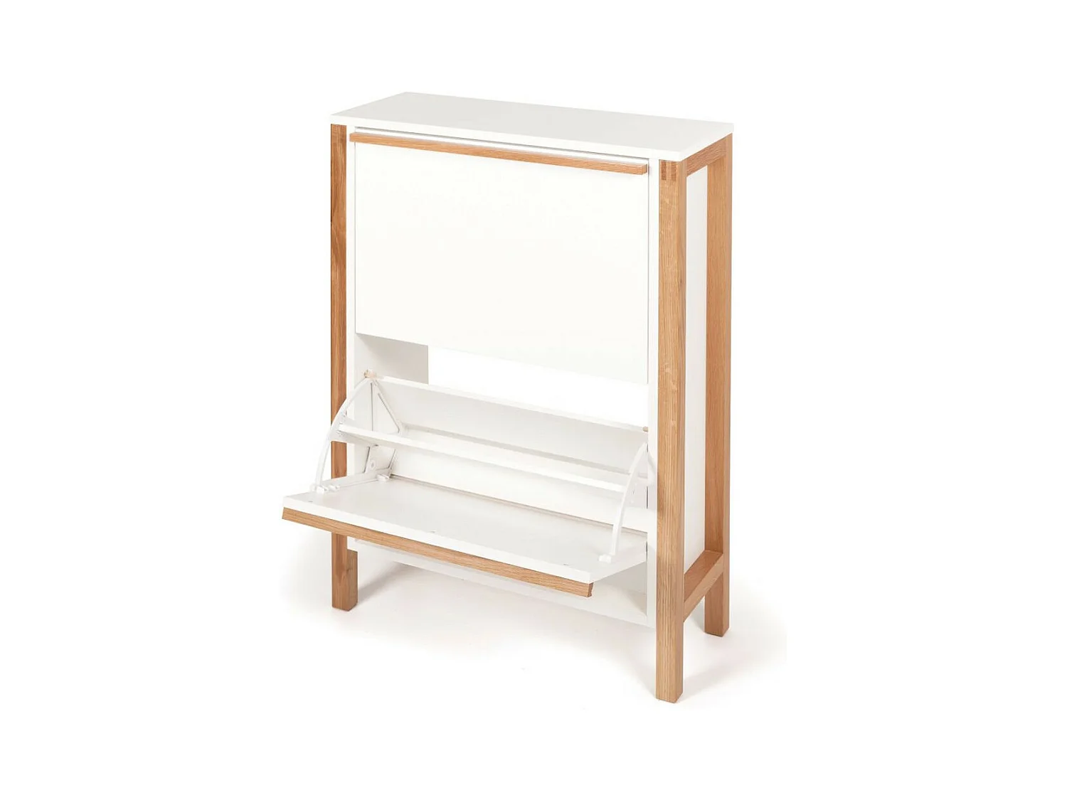 Meuble à Chaussures 2 Compartiments "Northgate" 93cm Blanc