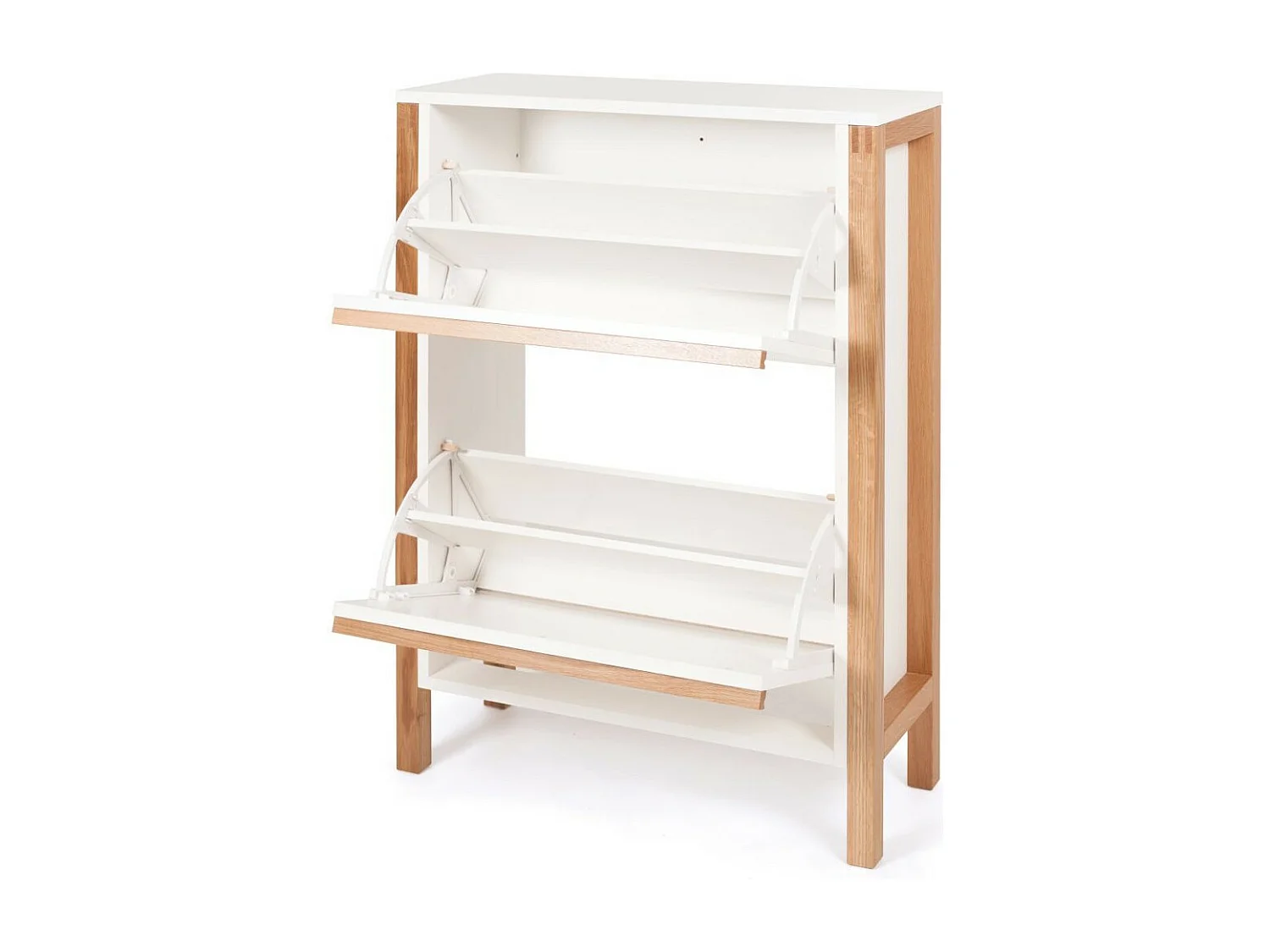 Meuble à Chaussures 2 Compartiments "Northgate" 93cm Blanc