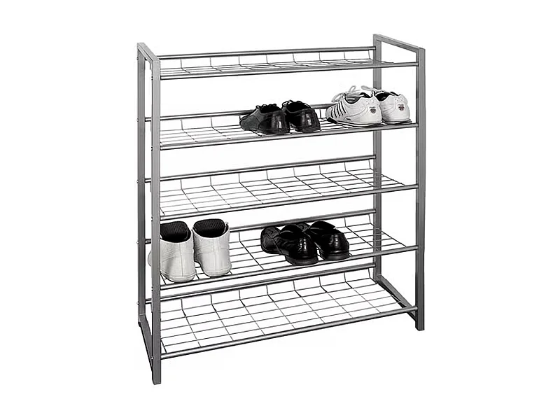 Range-Chaussures 5 Niveaux "Plase" 106cm Argent