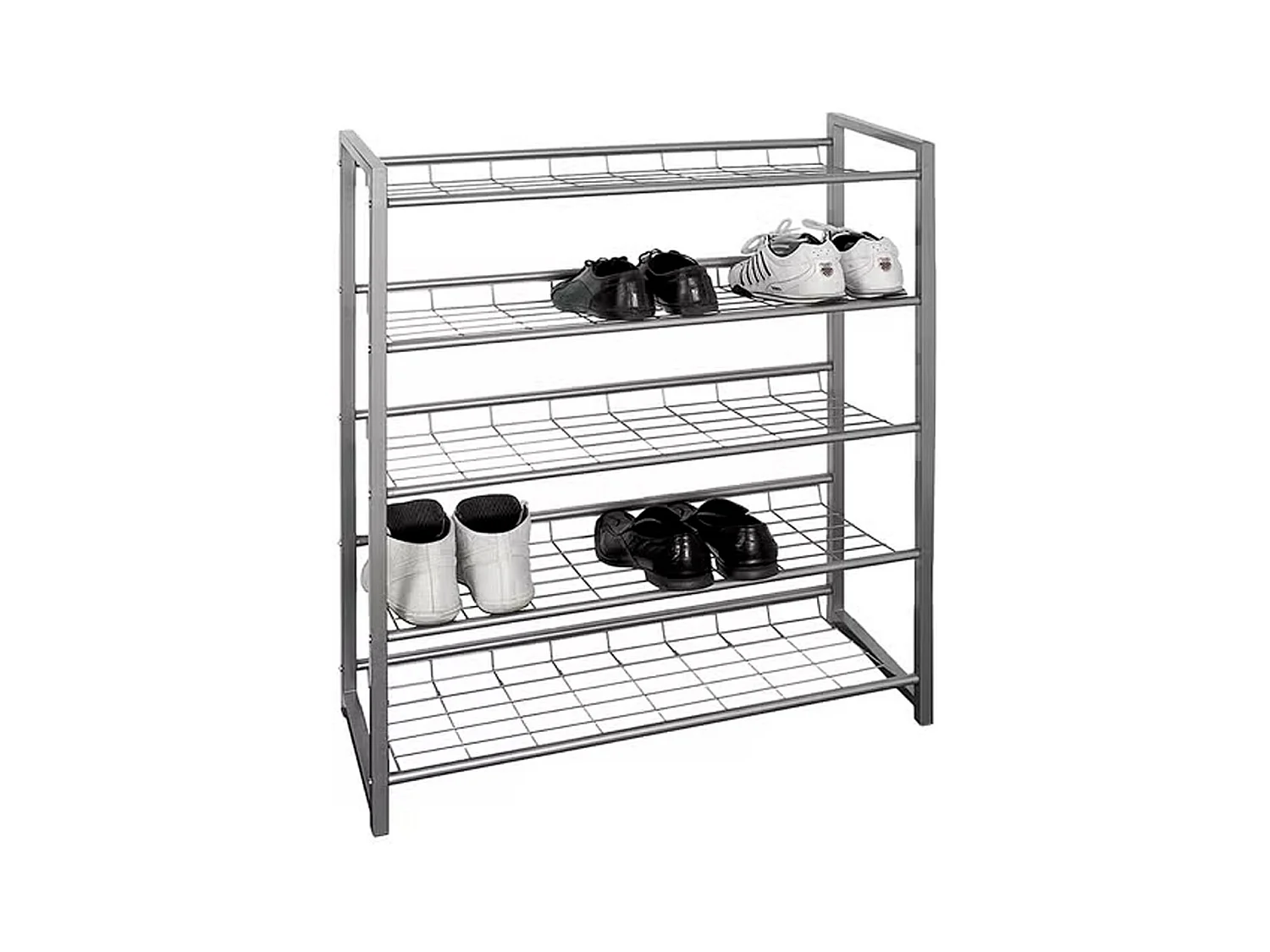 Range-Chaussures 5 Niveaux "Plase" 106cm Argent