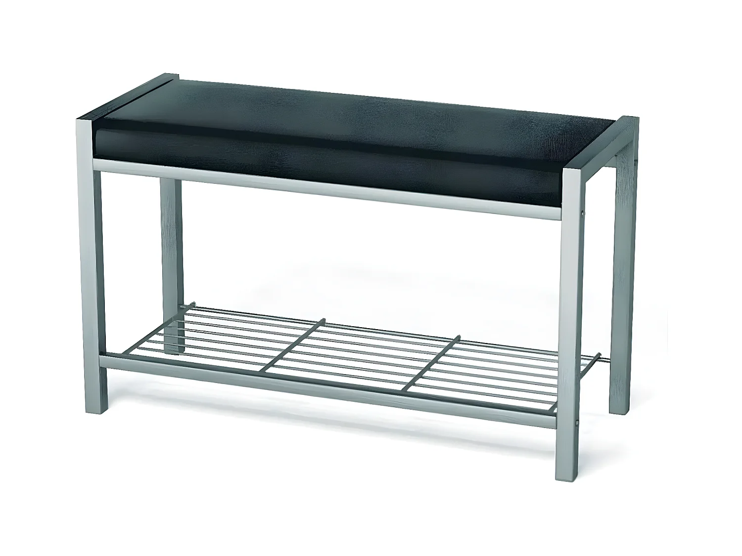 Range-Chaussures Effet Cuir "Paula" 80cm Noir