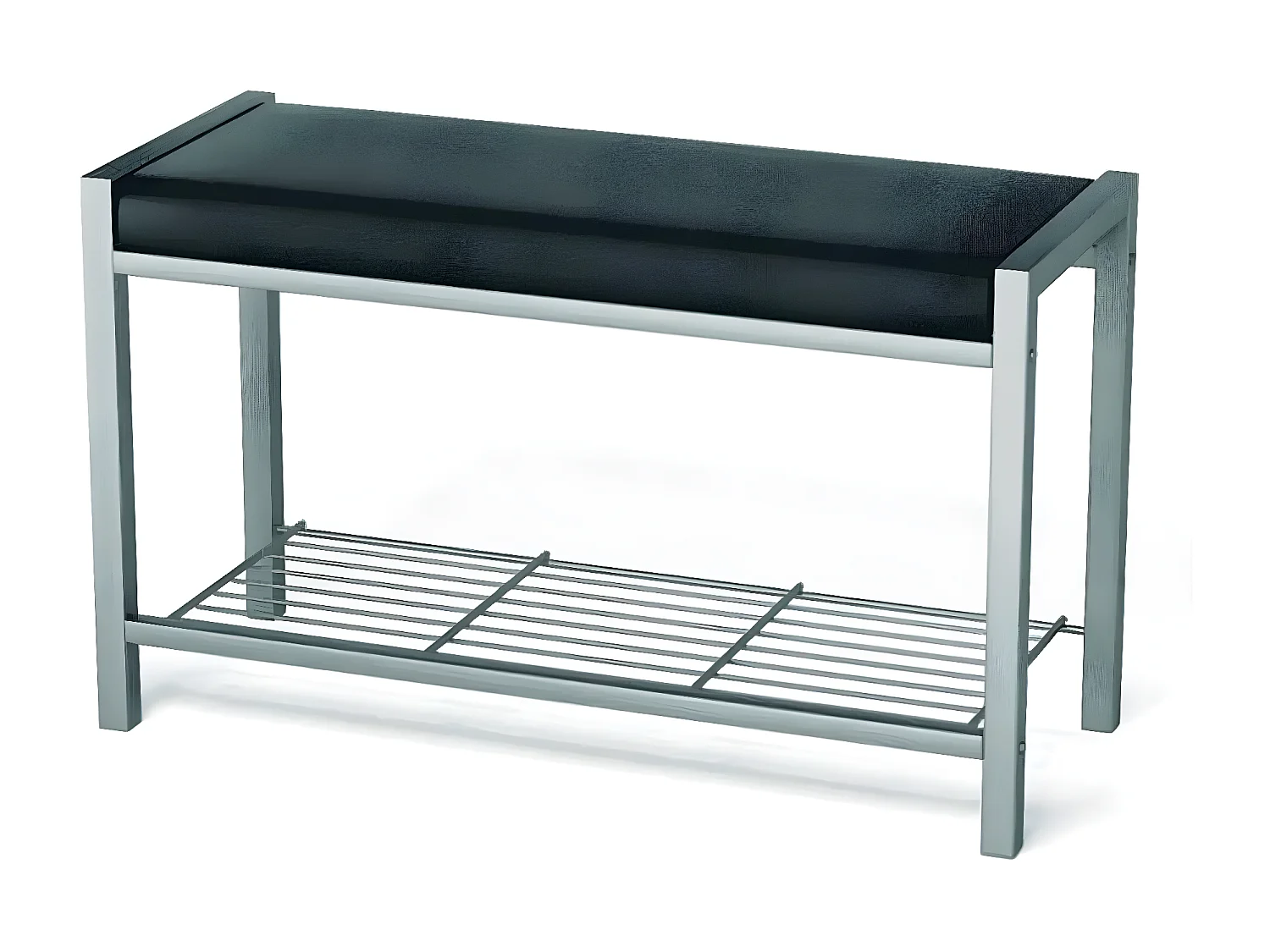 Range-Chaussures Effet Cuir "Paula" 80cm Noir