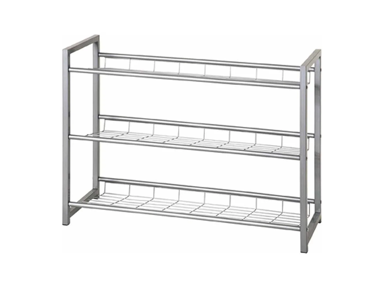 Range-Chaussures 12 Paires "Plase" 80cm Argent