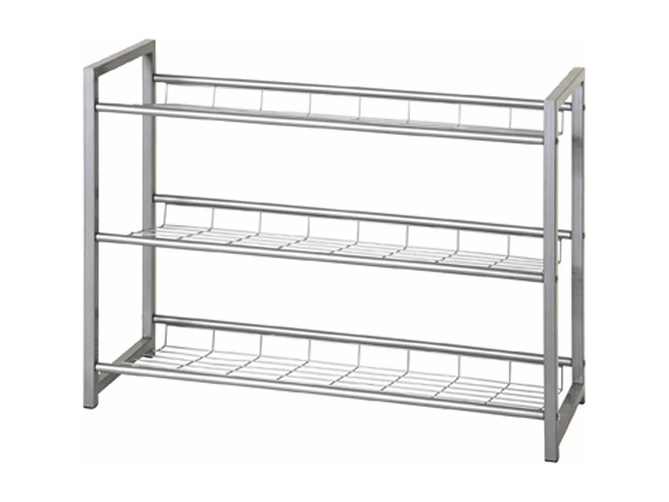 Range-Chaussures 12 Paires "Plase" 80cm Argent