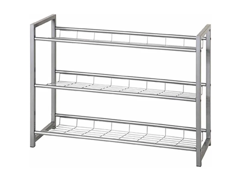 Range-Chaussures 12 Paires "Plase" 80cm Argent