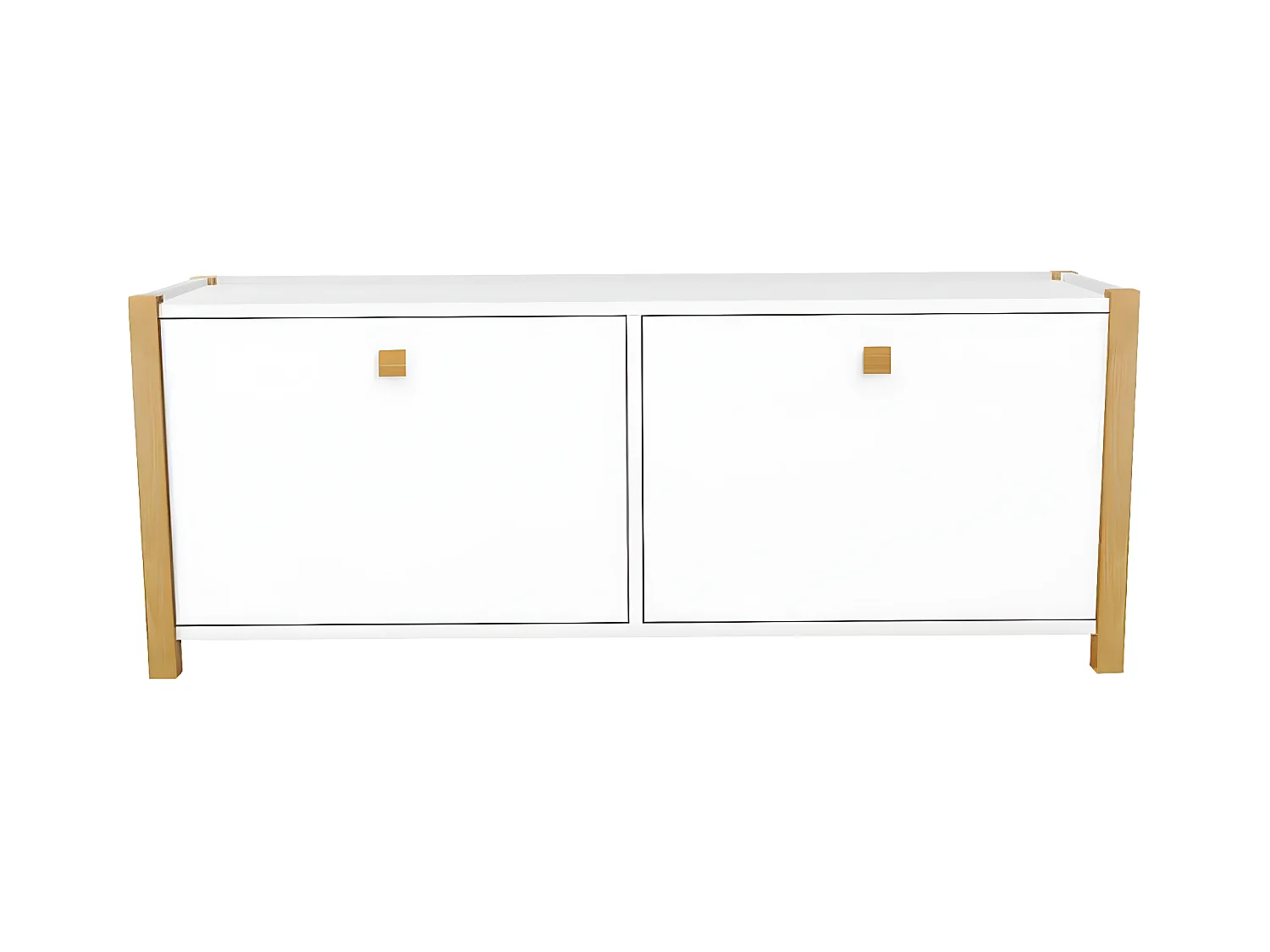 Meuble à Chaussures 2 Compartiments "Hannover" 125cm Blanc