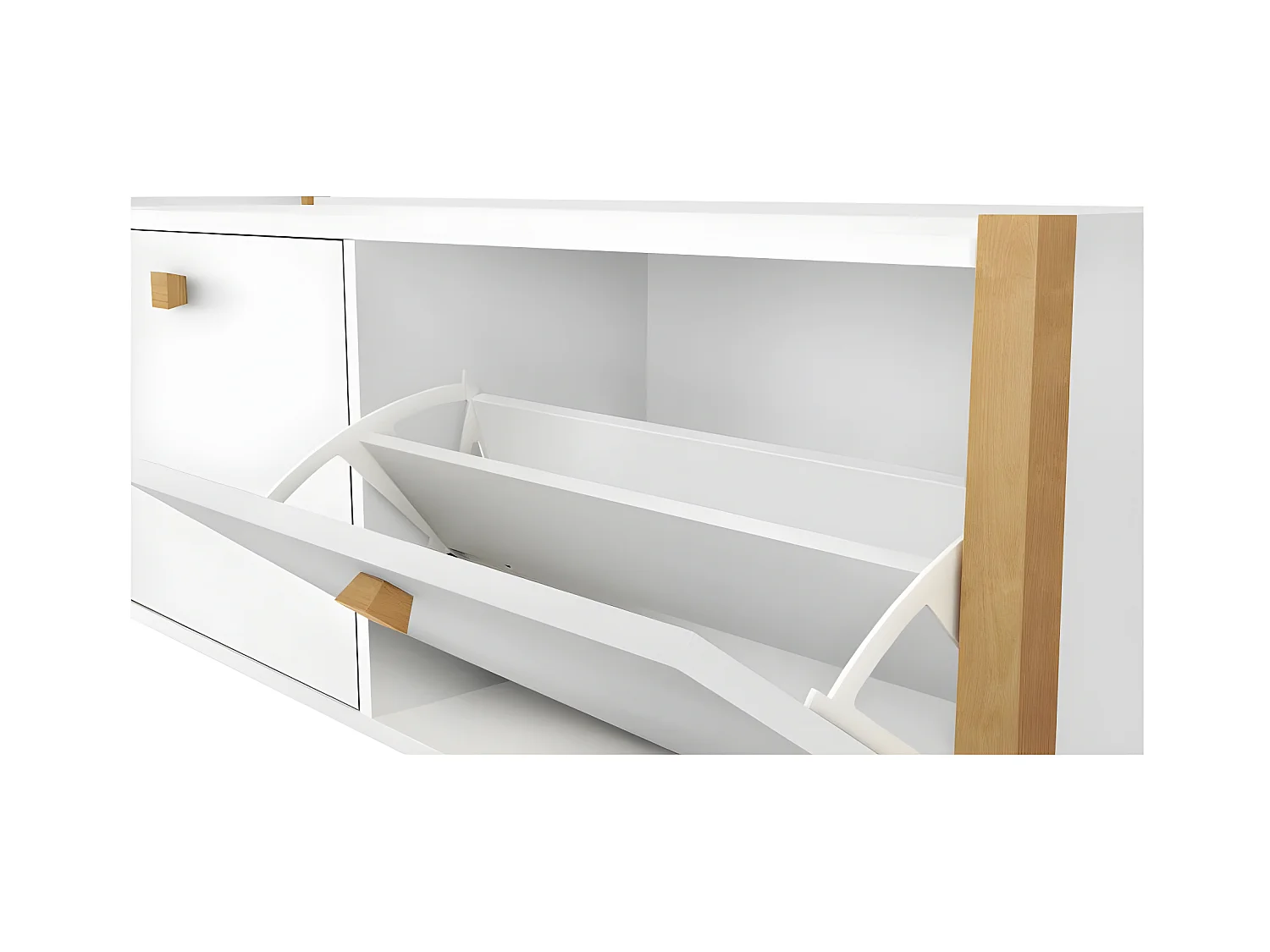 Meuble à Chaussures 2 Compartiments "Hannover" 125cm Blanc