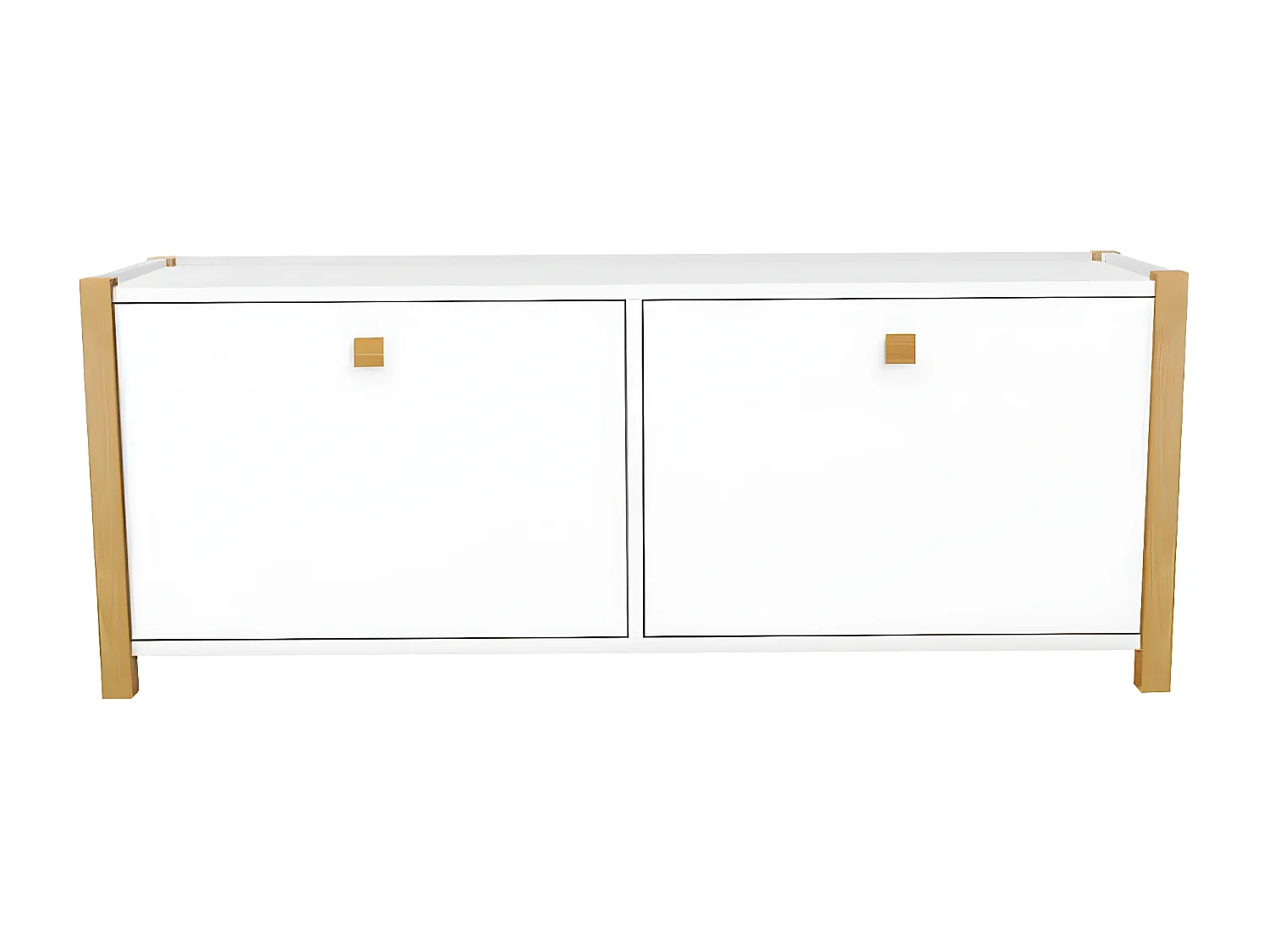 Meuble à Chaussures 2 Compartiments "Hannover" 125cm Blanc