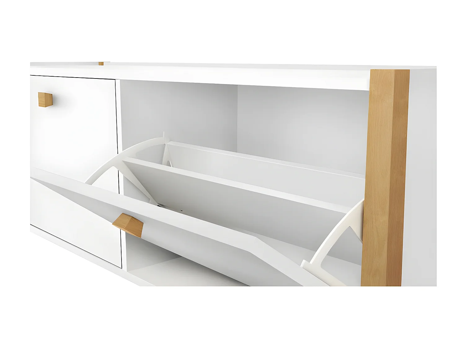 Meuble à Chaussures 2 Compartiments "Hannover" 125cm Blanc