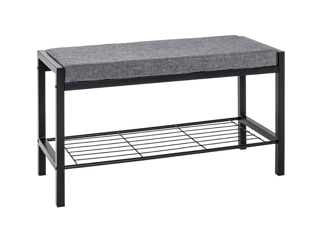 Range-Chaussures avec Siège "Mia" 80cm Gris