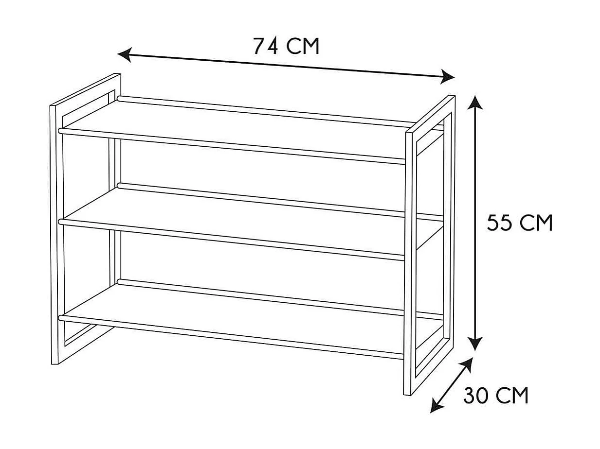 Meuble Chaussure City 3 Etageres Beige, Blanc