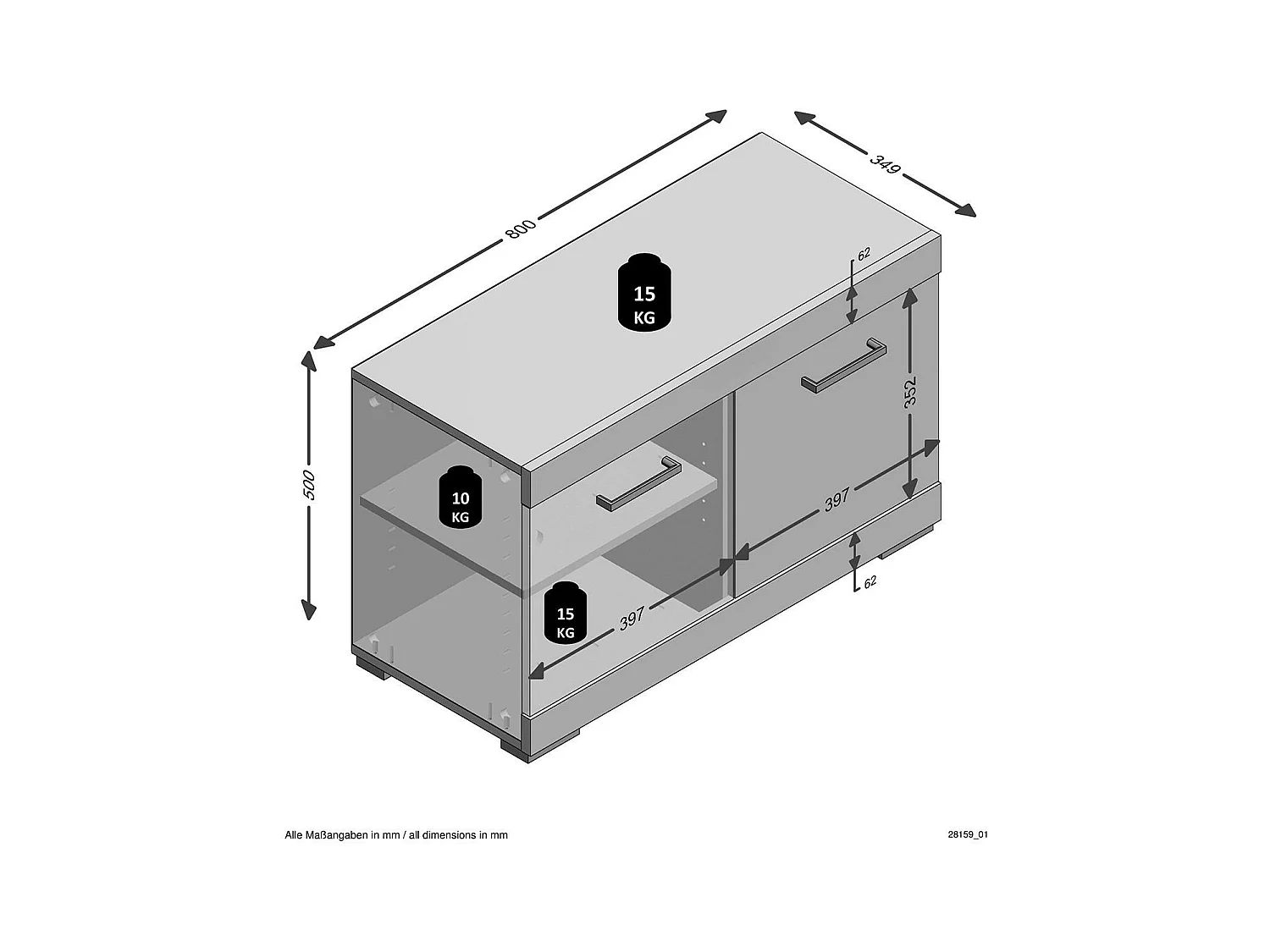 Range-Chaussures "Cazeg" 80cm Chêne