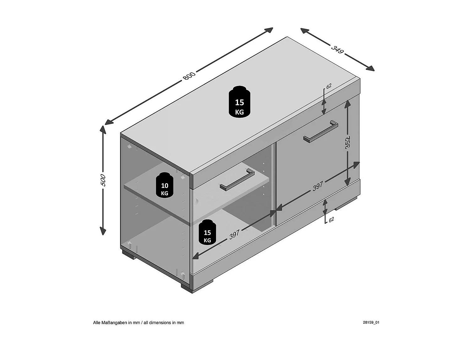 Range-Chaussures "Cazeg" 80cm Chêne