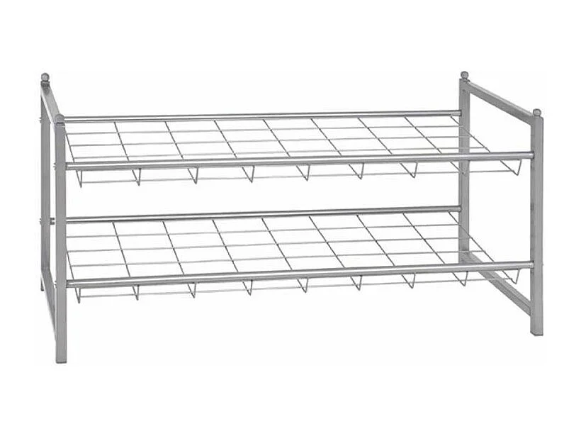 Range-Chaussures 8 Paires "Klom" 80cm Argent