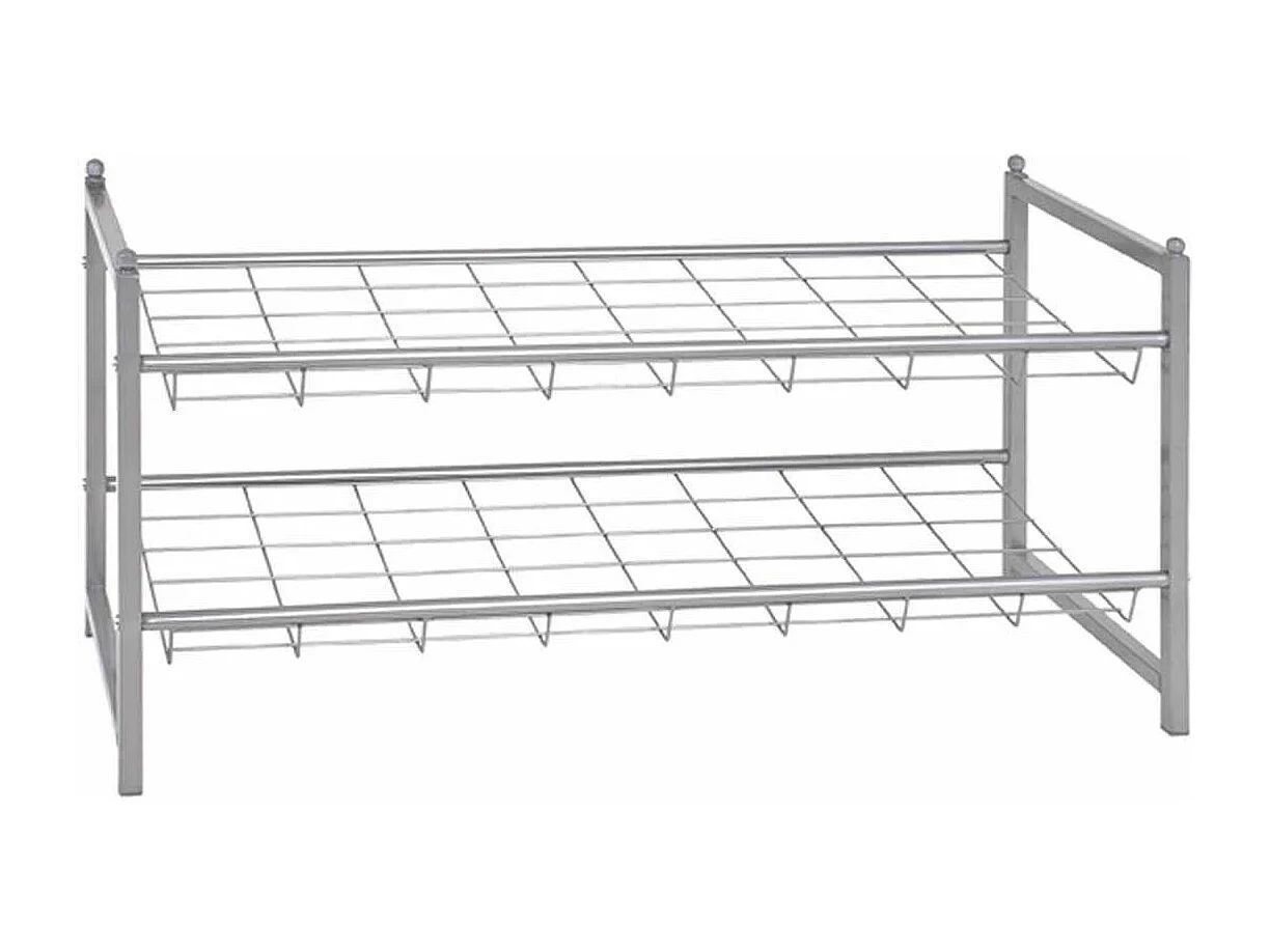 Range-Chaussures 8 Paires "Klom" 80cm Argent