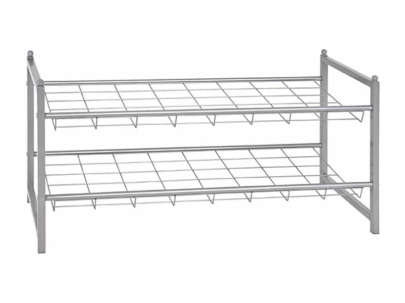 Range-Chaussures 8 Paires "Klom" 80cm Argent