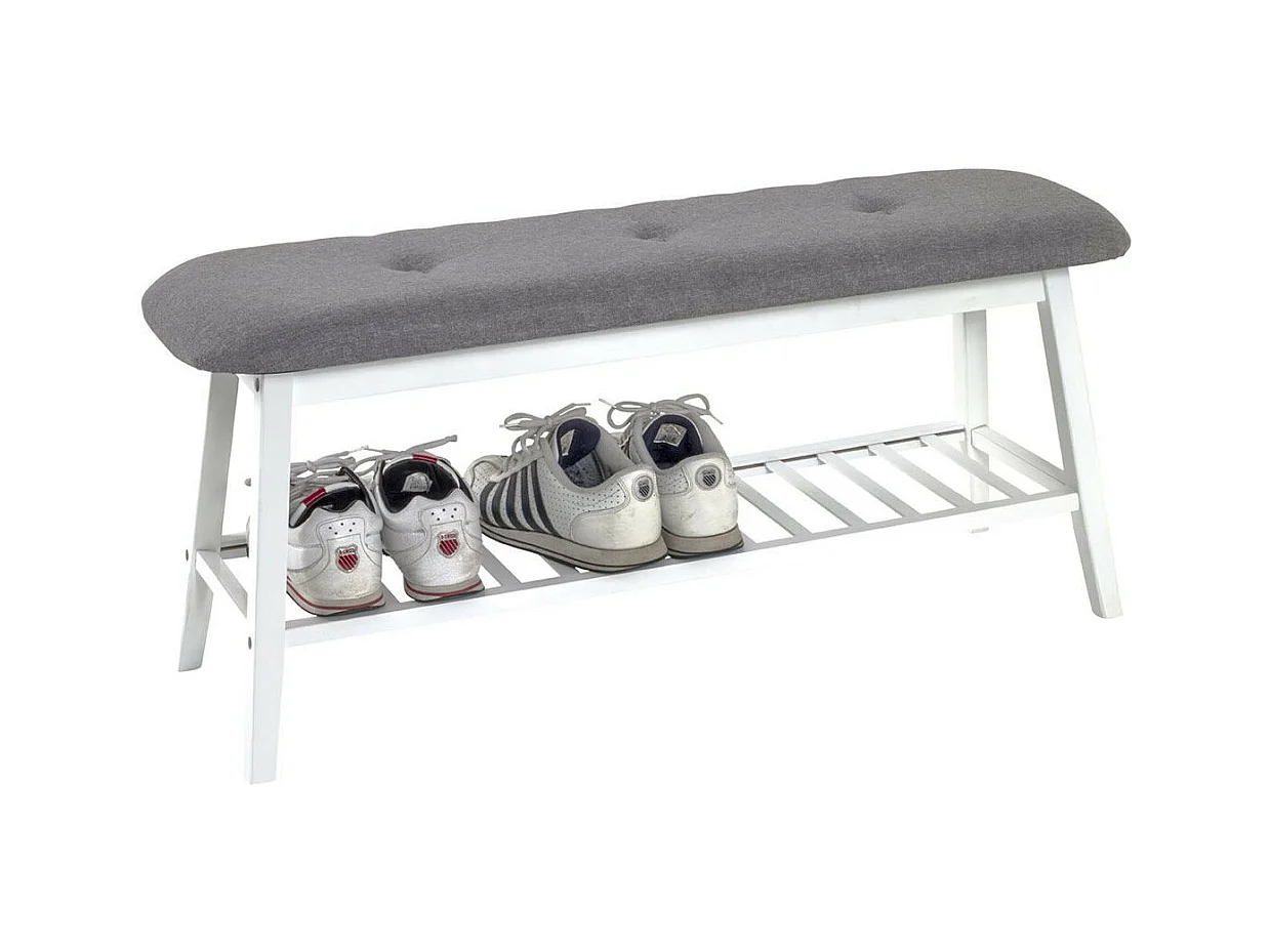 Range-Chaussures & Banc "Bambou" 100cm Blanc