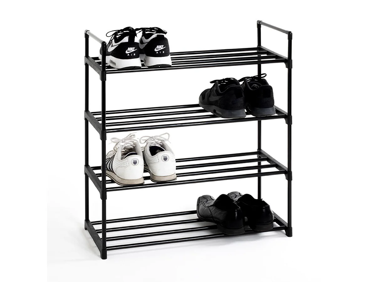 Étagère à Chaussures "4 Niveaux" 74cm Noir