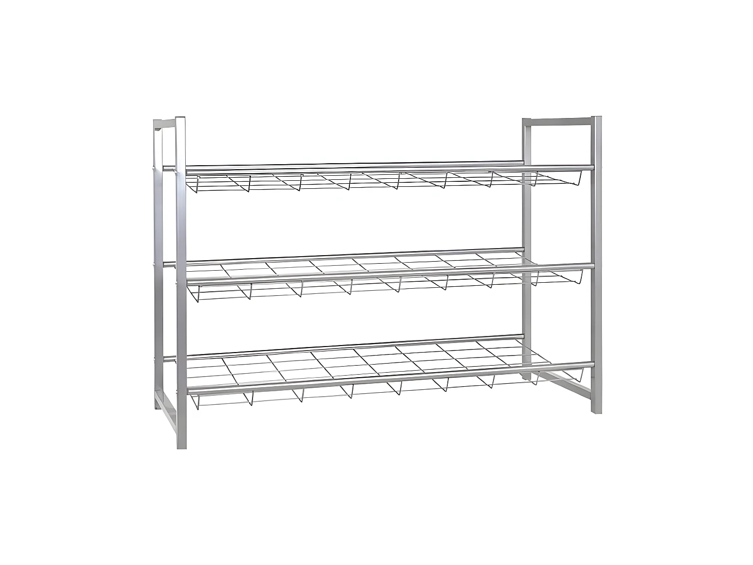 Range-Chaussures 12 Paires "Klom" 80cm Argent